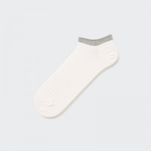 Men Uniqlo Ribbed Short Socks White | 8364325