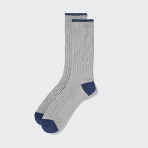 Men Uniqlo Ribbed Socks Grey | 1718524