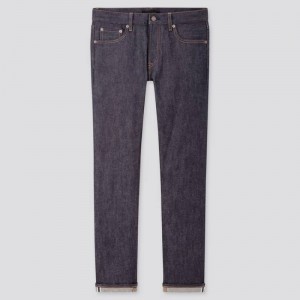 Men Uniqlo Selvedge Stretch Slim Fit Jeans Navy | 2904946