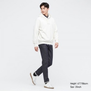 Men Uniqlo Selvedge Stretch Slim Fit Jeans Navy | 8860176