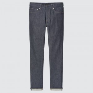 Men Uniqlo Selvedge Stretch Slim Fit Jeans Navy | 9129188