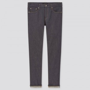 Men Uniqlo Selvedge Stretch Slim Fit Jeans Navy | 5956506