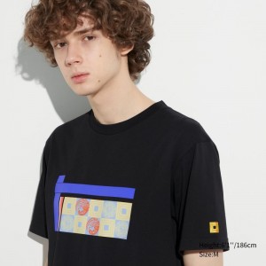 Men Uniqlo Shochiku Kabuki Ut Short-sleeve Graphic T Shirts Black | 5415895
