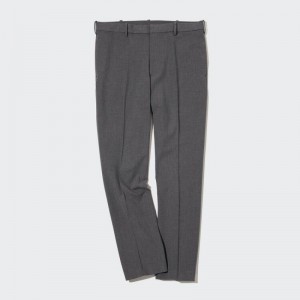 Men Uniqlo Smart Ankle Length Pants Grey | 1491467