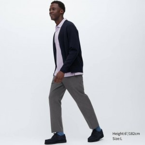 Men Uniqlo Smart Ankle Length Pants Grey | 3033732