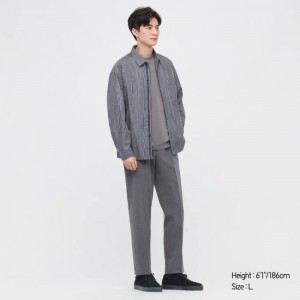 Men Uniqlo Smart Comfort Ankle Length Pants Grey | 8496961