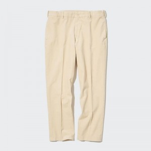 Men Uniqlo Smart Corduroy Ankle Length Pants Beige | 690221
