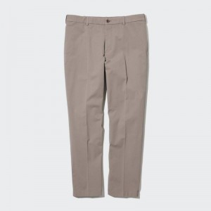 Men Uniqlo Smart Cotton Ankle Length Pants Grey | 2891511