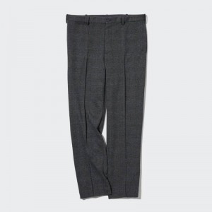 Men Uniqlo Smart Glen Checked Ankle Length Pants Grey | 5157018