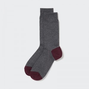 Men Uniqlo Socks Socks Grey | 4738417