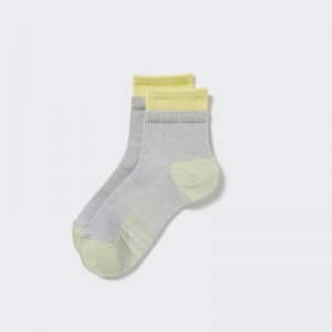 Men Uniqlo Sports Layered Half Socks Grey | 8521215