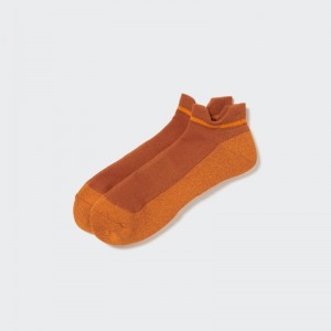 Men Uniqlo Sports Pile Short Socks Orange | 1352684