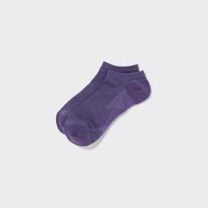 Men Uniqlo Sports Short Socks Purple | 1392892