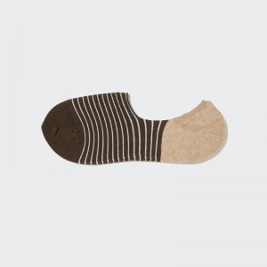 Men Uniqlo Striped Low Cut Socks Brown | 4629133