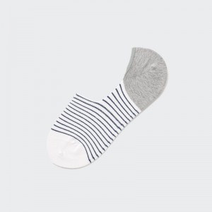 Men Uniqlo Striped Low Cut Socks White | 7452702