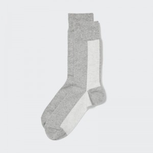 Men Uniqlo Striped Socks Grey | 1964524
