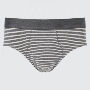 Men Uniqlo Striped Underwear Grey | 193877