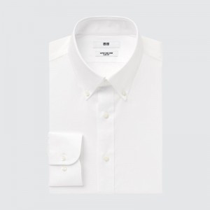 Men Uniqlo Super Non-iron Slim-fit Long-sleeve Button Down Collar Shirts White | 5621906