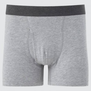 Men Uniqlo Supima Cotton Boxers Underwear Grey | 2307580