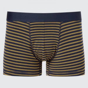 Men Uniqlo Supima Cotton Striped Low Rise Boxer Underwear Brown | 6437627