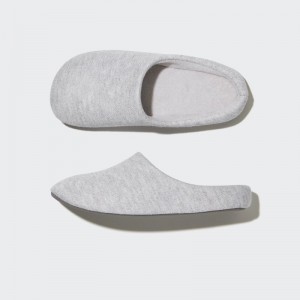 Men Uniqlo Sweat Jersey Rubber Sole Slippers Grey | 3568187