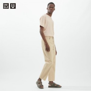 Men Uniqlo U Regular Fit Jeans Beige | 3697080