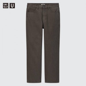 Men Uniqlo U Regular Fit Jeans Brown | 9387553