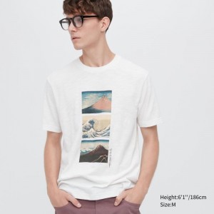 Men Uniqlo Ukiyo-e Ut Short-sleeve Graphic T Shirts White | 4123773