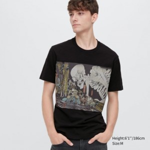 Men Uniqlo Ukiyo-e Ut Short-sleeve Graphic T Shirts Black | 9020668