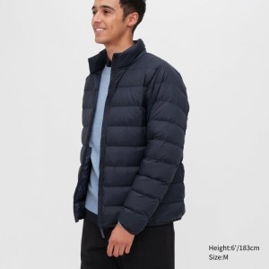 Men Uniqlo Ultra Light Down 3d Cut Narrow Quilt Jackets Navy | 4679932