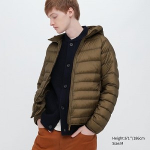 Men Uniqlo Ultra Light Down 3d Cut Parka Brown | 3816147