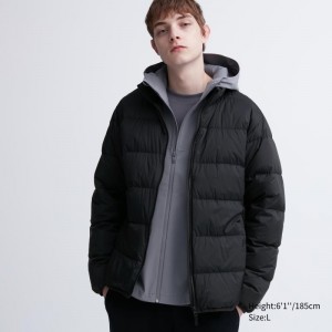 Men Uniqlo Ultra Light Down 3d Cut Wide Quilt Jackets Black | 3538793