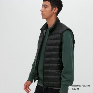 Men Uniqlo Ultra Light Down Narrow Quilt Vest Black | 4746496