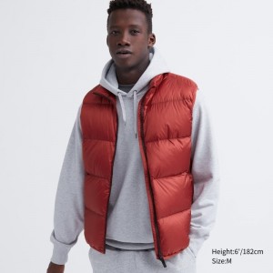 Men Uniqlo Ultra Light Down Vest Red | 8200270