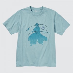 Men Uniqlo Ut Archive Ut Bleach Short-sleeve Graphic T Shirts Blue | 1424170