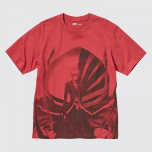 Men Uniqlo Ut Archive Ut Bleach Short-sleeve Graphic T Shirts Red | 4308588