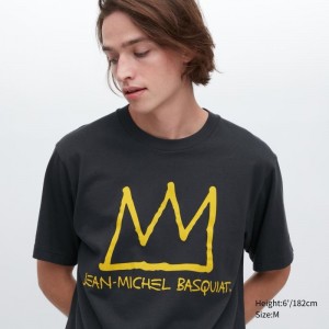 Men Uniqlo Ut Archive Ut Short Sleeve Graphic Jean-michel Basquiat T Shirts Grey | 1296703