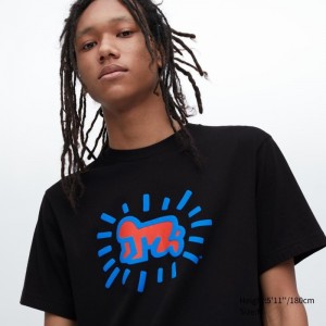 Men Uniqlo Ut Archive Ut Short Sleeve Graphic Keith Haring T Shirts Black | 7273603