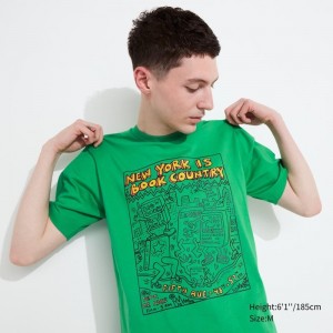 Men Uniqlo Ut Archive Ut Short Sleeve Graphic Keith Haring T Shirts Green | 2825576
