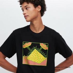 Men Uniqlo Ut Archive Ut Short Sleeve Graphic Keith Haring T Shirts Black | 4167291