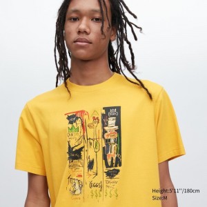 Men Uniqlo Ut Archive Ut Short Sleeve Graphic Jean-michel Basquiat T Shirts Yellow | 6449958