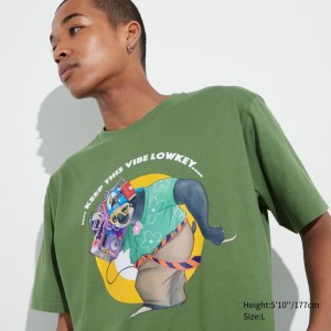 Men Uniqlo Utgp2023: Magic For All Ut Short-sleeve Graphic Psychkennedy T Shirts Green | 5902821
