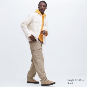 Men Uniqlo Utility Cargo Pants Beige | 6432796
