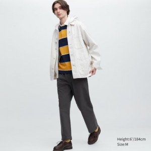 Men Uniqlo Washed Jersey Ankle Pants Grey | 2328466