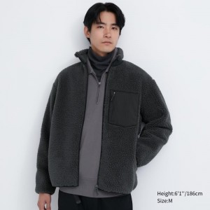 Men Uniqlo Windproof Outer Fleece Jackets Grey | 67959