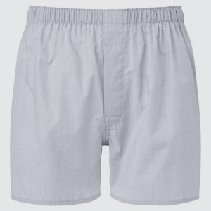 Men Uniqlo Woven Broadcloth Boxer Underwear Grey | 8889584