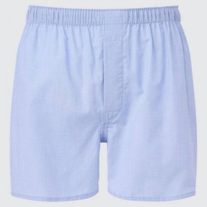 Men Uniqlo Woven Broadcloth Boxer Underwear Blue | 8532485