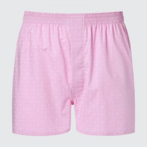 Men Uniqlo Woven Patterned Boxer Underwear Pink | 94999