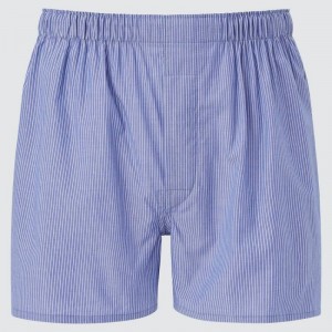 Men Uniqlo Woven Striped Boxer Underwear Blue | 8265528