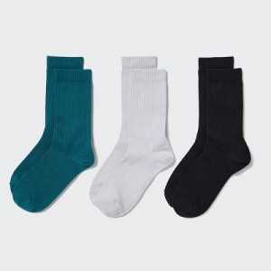 Women Uniqlo 3 Pack (Ribbed) Socks Green | 2812842